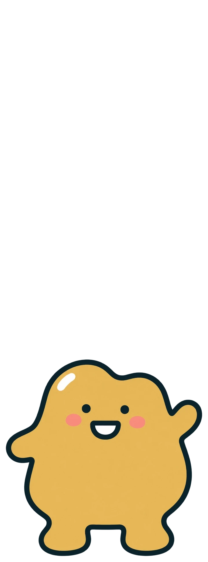 A smiling yellow blob waving hello